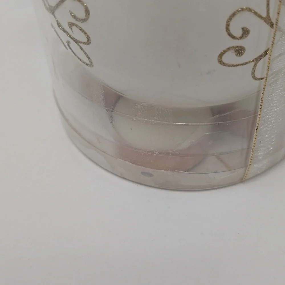 New Sealed Pier 1 Imports Ornament Tea Light Set  White Gold